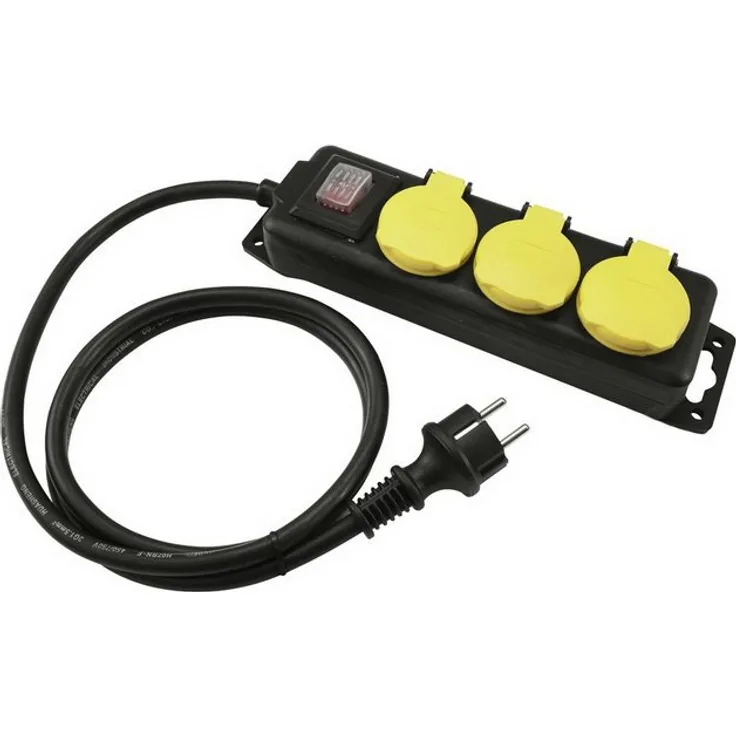 EUROLITE 3 Steckdosen IP44 SW 1,5m