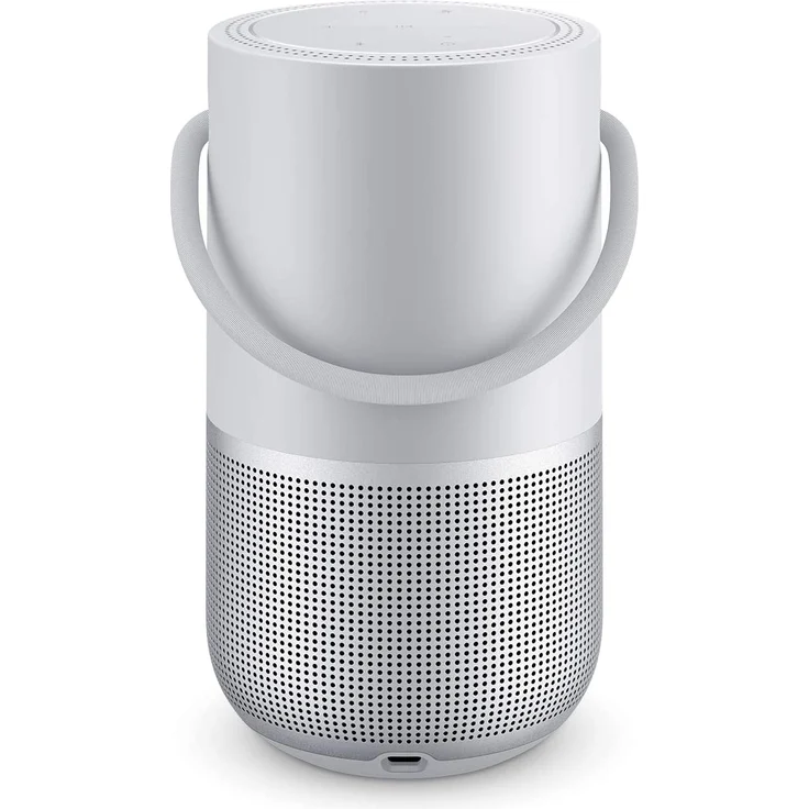 Bose Portable Home Speaker Multiroom-Lautsprecher mit Alexa, Google Assistant, Webradio, spritzwassergeschützt, geeignet für Indoor, Outdoor, silber – Bild 2