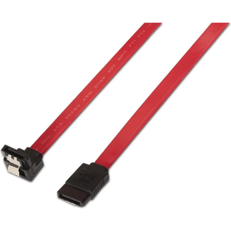 AISENS A130  0156  Datenkabel mit Verankerungen (0.5 m abgewinkelt, für SATA Festplatten) rot