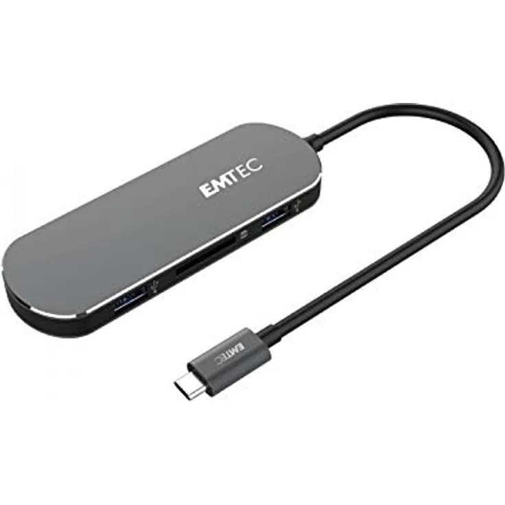 Emtec USB-Type-C Hub T650C inkl. SD Card Reader 3 x USB-A 3.0, USB-C, SD Card Reader, HDMI
