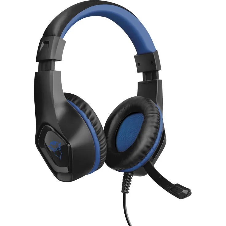 Trust GXT 404B Rana Gaming Headset für Playstation 4 (geeignet für PS4, 40 mm-Aktivlautsprecher, Klappbares Mikrofon, Einstellbarer Kopfbügel) blau