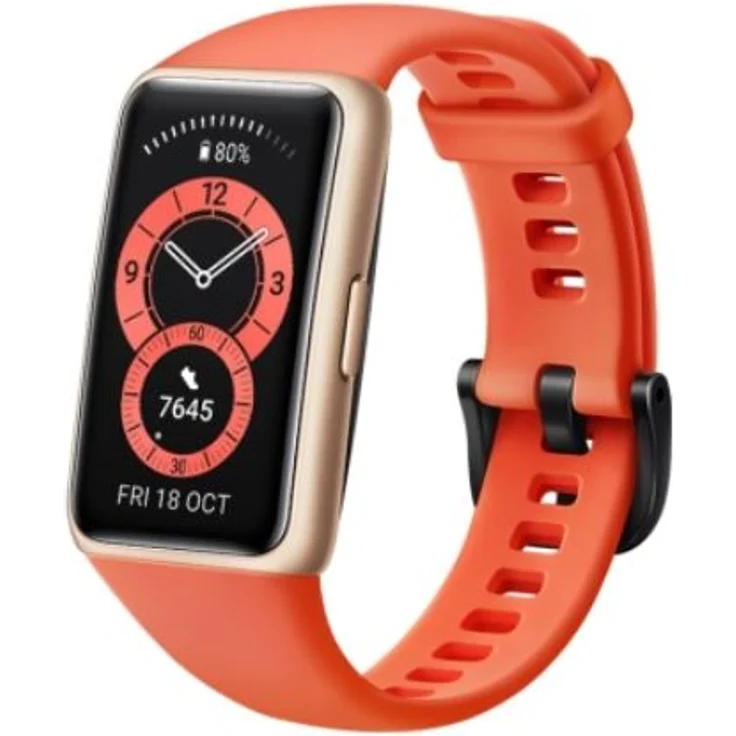 Huawei Band 6 Fitness-Tracker Damen, 43 x 25,4mm, Kunststoffarmband, Amber Sunrise – Bild 3