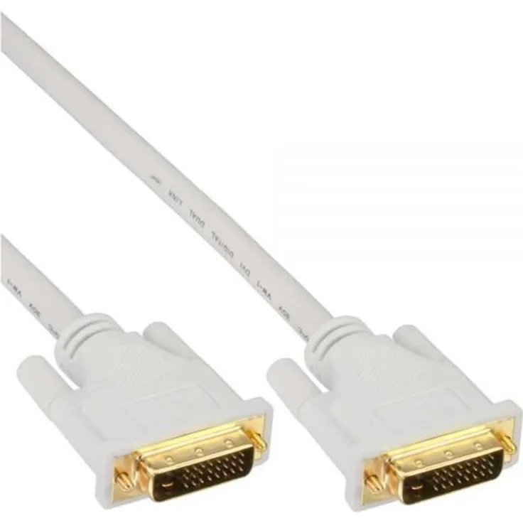 InLine Premium - DVI-Kabel - Dual Link - DVI-D (M) - DVI-D (M) - 5,0m - weiß (17775W)