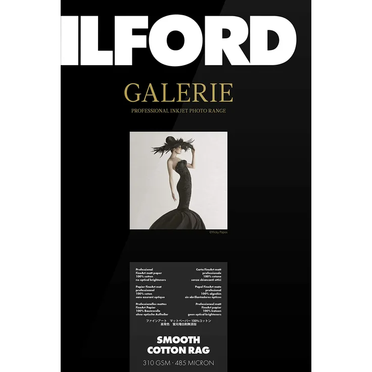 ILFORD GALERIE Smooth Cotton Rag, 310GSM, GPSC, A3+, 25 Blatt, Inkjetpapier, Tintenstrahldruckerpapier, Fotopapier