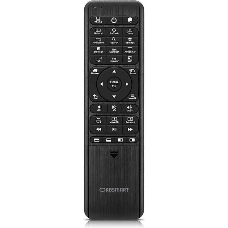 Orbsmart WA-1 kabellose Windows 10 Airmouse mit deutscher Tastatur / inklusive Infrarot Anlernfunktion & LED-Hintergrundbeleuchtung - Fernbedienung für Windows Mini PCs / Sticks / HTPCs / Computer