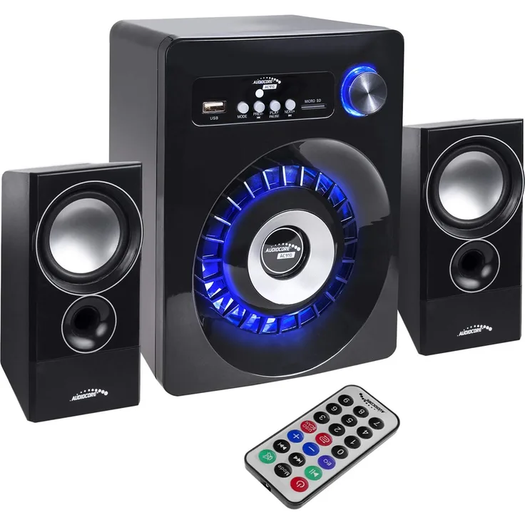 Audiocore AC910 2.1 Bluetooth Multimedia Lautsprechersystem Lautsprecher Subwoofer 280W P.M.P.O. Radio SD-Kartenslot AUX