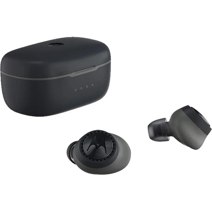 Motorola VerveBuds 200 - Bluetooth Sport in Ear Kopfhörer - Tragbar Ladebox und Integriertem Mikrofon - 10Std. und IP55 Waterproof - Kompatibel mit Alexa, Siri und Google Assistant - Schwarz