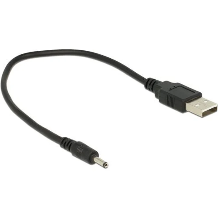 DeLOCK - USB- / Stromkabel - USB (power only) (M) bis Gleichstromstecker 3.0 x 1,1 mm (M) - 27cm - Schwarz (83793) – Bild 1