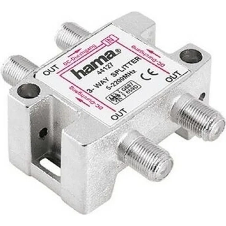 Hama SAT Distributor, 3 Way, Fully Shielded (Silber)