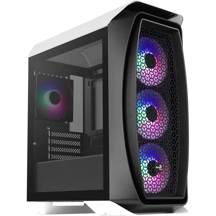 Aerocool AEROONEMINIFROST PC-Gehäuse Micro ATX, 4 Lüfter, 2 Panele, weiß