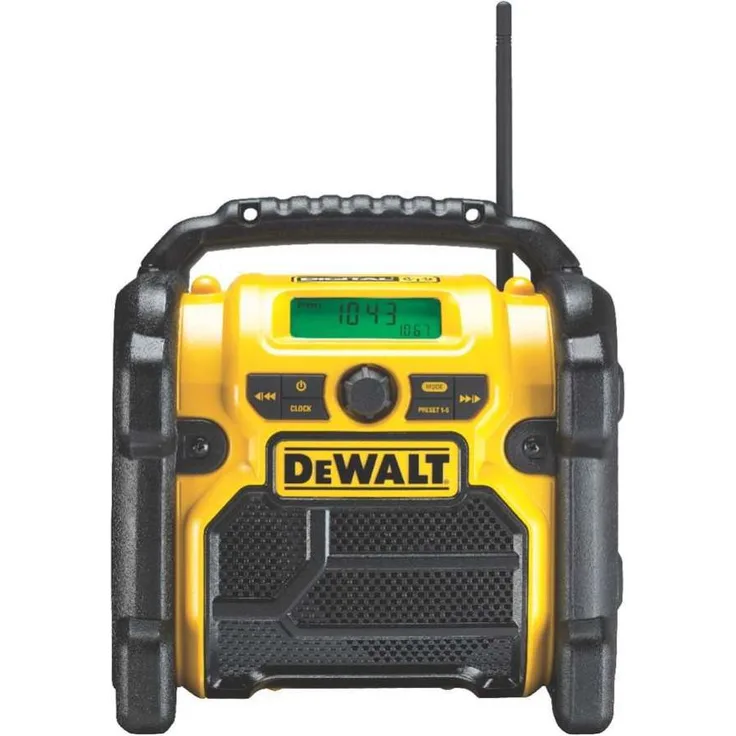 DeWalt DCR020 Baustellenradio mit AUX-Anschluss, schwarz, gelb