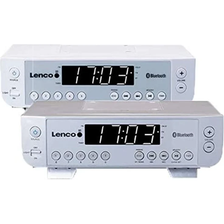 Lenco KCR-100 Unterbauradio mit Bluetooth, LED-Anzeige, weiß – Bild 6