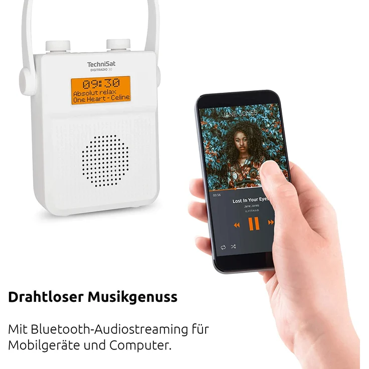 TechniSat DIGITRADIO 30 Digitalradio mit Bluetooth, LCD-Display, spritzwassergeschützt, Wecker, weiß – Bild 6