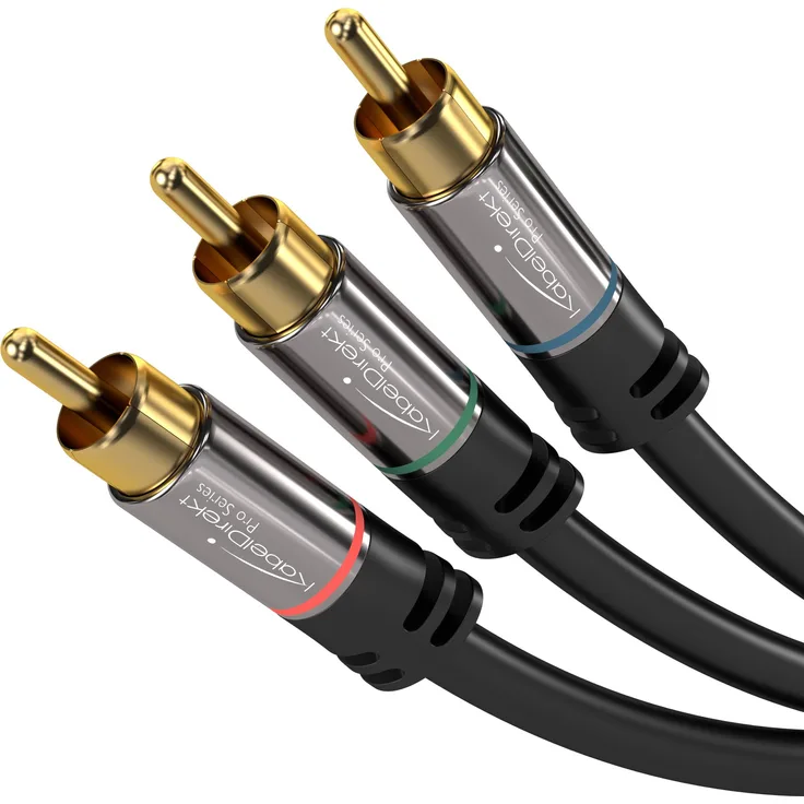KabelDirekt - Komponentenkabel - 1m - (3X Cinch-Stecker-3x Cinch-Stecker, FullHD 1080i) - PRO Series