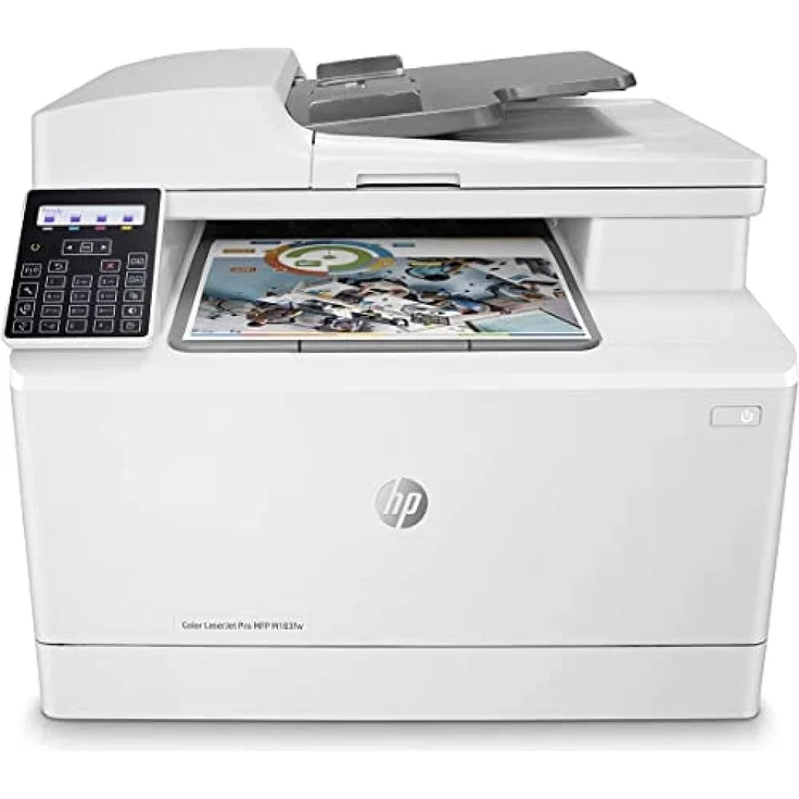 HP Color LaserJet Pro MFP M183fw (4-in-1) Multifunktionsdrucker - (Laser) Farbe, Druckgeschwindigkeit: 16 s/w, 4 Farbe, Auflösung: 600 x 600, USB, LAN, WLAN, AirPrint, Cloud Print (7KW56A) – Bild 1