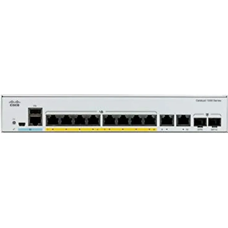 Cisco Catalyst 1000-8T-2G-L Switch (gemanaged Switch), 8 x 10-100-1000 + 2 x SFP Gigabit Combo (montierbare Verbindung)