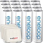 Kraftmax 16er-Pack Panasonic Eneloop AA / Mignon Akkus Neueste Generation Hochleistungs Akku Batterien in Kraftmax Akkuboxen V5, 16er Pack