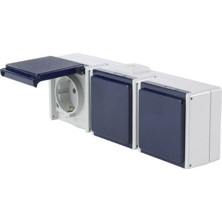 as - Schwabe 62464 3-Fach Aufputz-Steckdose, 230 V – Bild 1