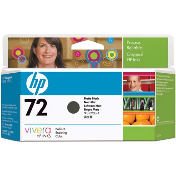 HP 72  Mattschwarz  Original  Tintenpatrone  für DesignJet T1100, T1120, T1200, T1300, T2300, T610