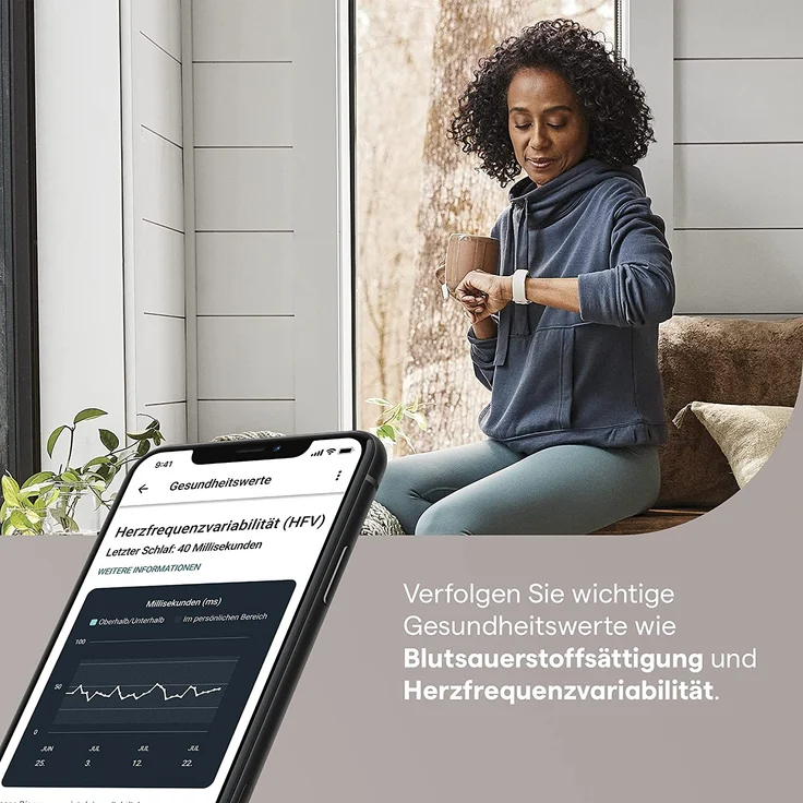 Fitbit Charge 5 Fitness-Tracker GPS, Unisex, Aluminiumgehäuse, Silikonarmband, Lunar White/Soft Gold – Bild 8