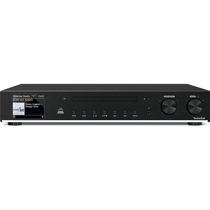 TechniSat DIGITRADIO 143 CD – HiFi-Tuner Internetradio (DAB+ Digital-Radio, UKW, Wi-Fi Audio-Streaming, Bluetooth, Spotify Connect, CD-Player, Fernbedienung, Breite 43,5 cm) schwarz