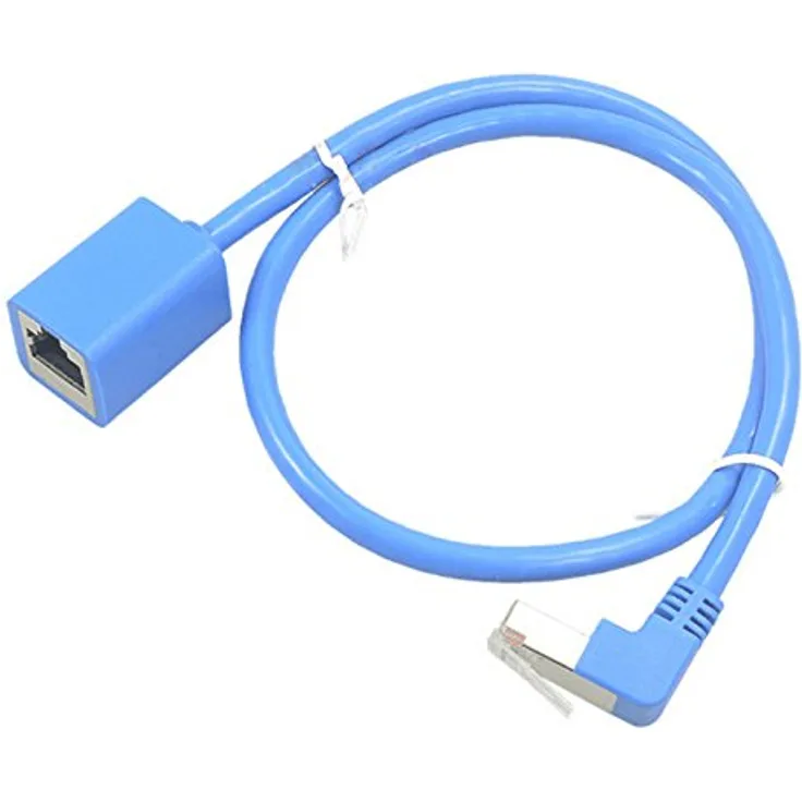 F24 Netzwerk Verlängerung Kabel RJ45 Stecker nach unten abgewinkelt - RJ45 Buchse