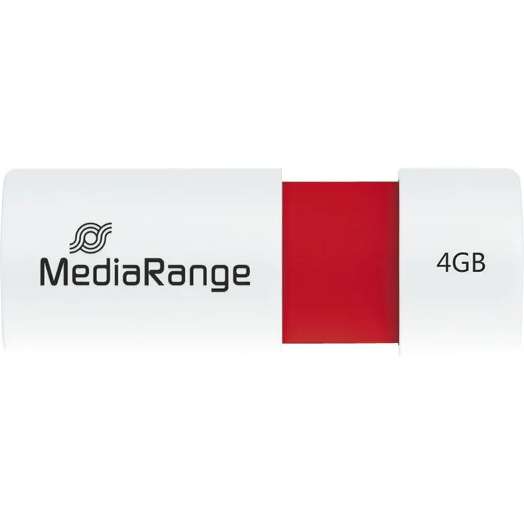 MediaRange - USB-Flash-Laufwerk - 4 GB - USB 2.0 - weiß, Rot