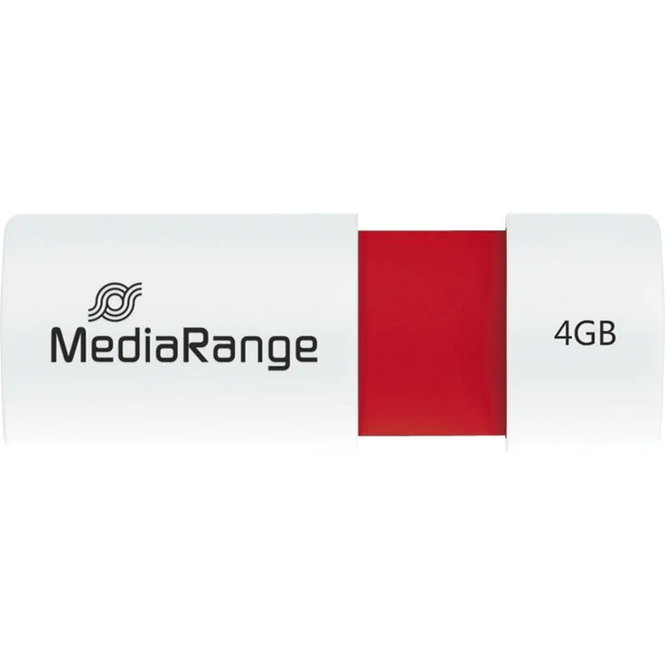 MediaRange - USB-Flash-Laufwerk - 4 GB - USB 2.0 - weiß, Rot – Bild 1