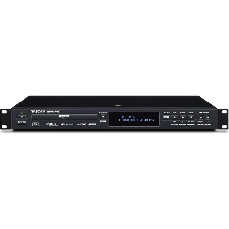 Tascam BD-MP4K - Professioneller 4K-Blu-Ray--Medienplayer für Tourneebetrieb und Installation