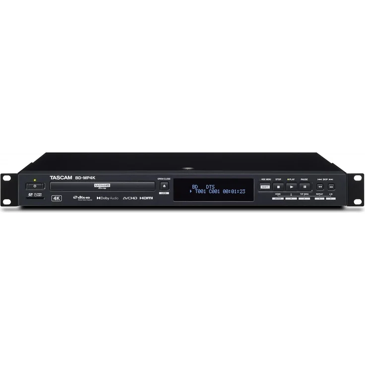 Tascam BD-MP4K - Professioneller 4K-Blu-Ray--Medienplayer für Tourneebetrieb und Installation