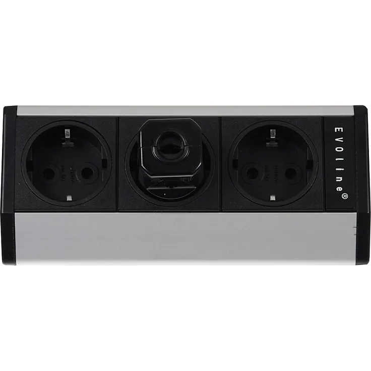Schulte 930.15.453 Evoline Dock Cuisine, 3 Steckdosen, Alu-Look