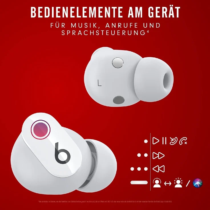 Beats By Dre Studio Buds In-Ear-Kopfhörer, True-Wireless, IPX4, weiß – Bild 8