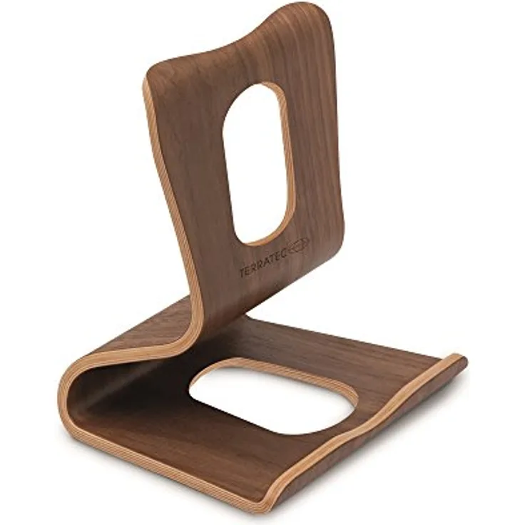 TERRATEC Holz eins, Tablet Ständer aus Echtholz, Für Tablets wie iPad, Galaxy Tab, Google Nexus und weitere