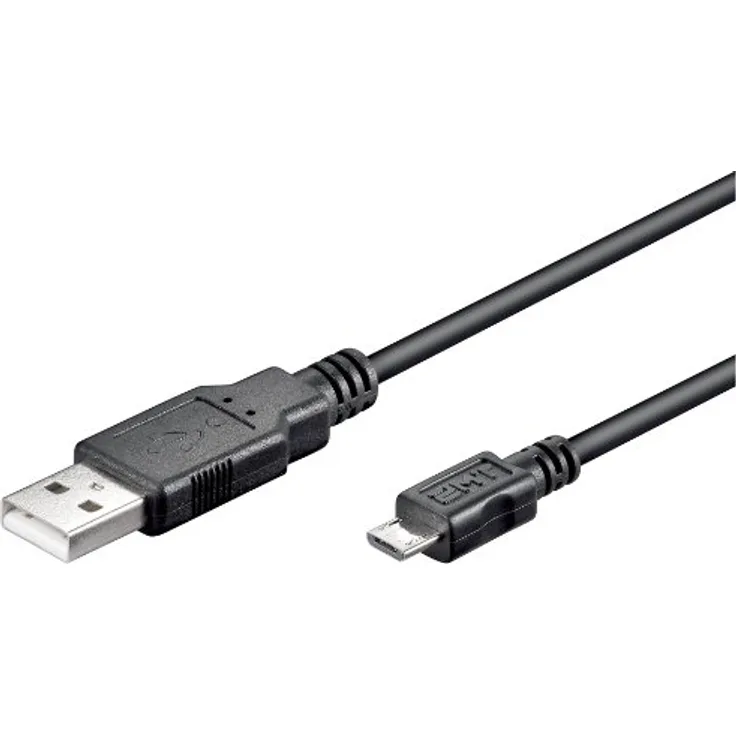 Wentronic USB micro-B 180 - 1.8m - Micro-USB B - USB A - Männlich/männlich - Schwarz (93181)