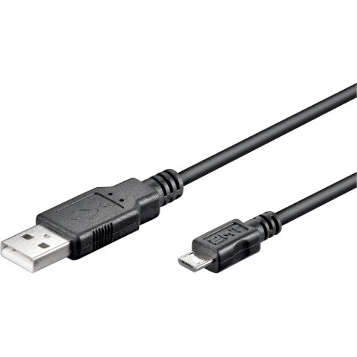 Wentronic USB micro-B 180 - 1.8m - Micro-USB B - USB A - Männlich/männlich - Schwarz (93181) – Bild 1
