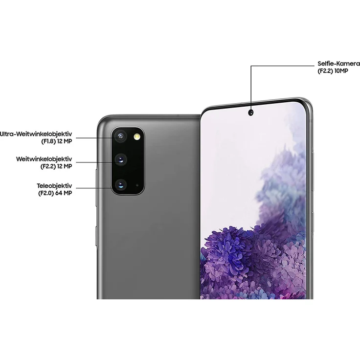 Samsung Galaxy S20 Smartphone 15,83cm (6,2 Zoll) Dynamic AMOLED-Display, 128GB interner Speicher, 8GB RAM, Hybrid-SIM, Android, Cosmic Gray – Bild 8