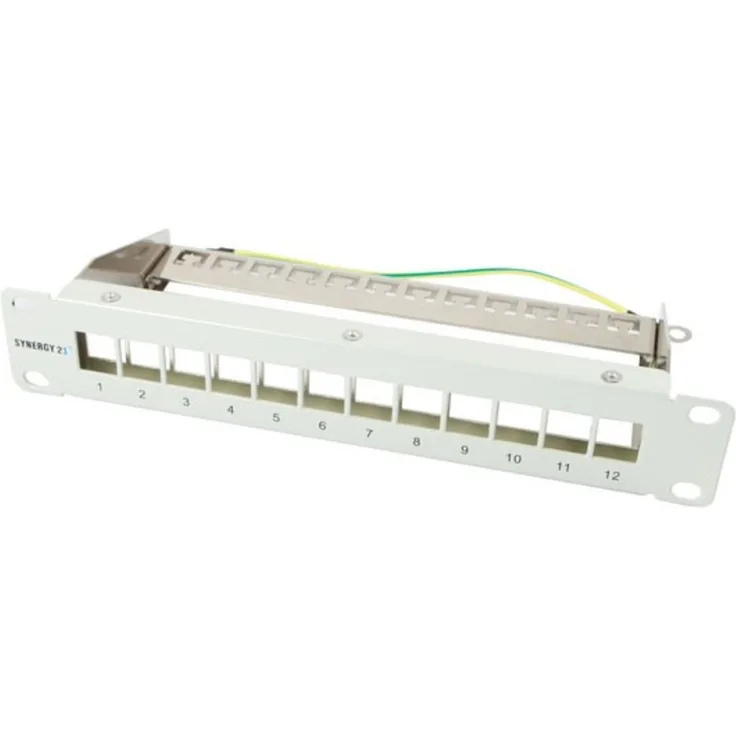 Keystone Modulträger 10 ZollPatchpanel für 12xTP-Modul 1HE Lichtgrau Synergy21