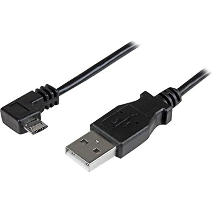 StarTech.com 6ft USB A to Right Angle Micro-USB Charge Sync Cable M/M 24AWG - USB-Kabel - USB Typ A, 4-polig (M) - 5-polig Micro-USB Typ B (M) - 2,0m (USB/USB2.0) - geformt, rechter Winkelverbinder - Schwarz (USBAUB2MRA)