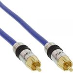 InLine 89801P Cinch Kabel VIDEO & digital AUDIO, PREMIUM, vergoldete Stecker, 1x Cinch Stecker - Stecker, 1m