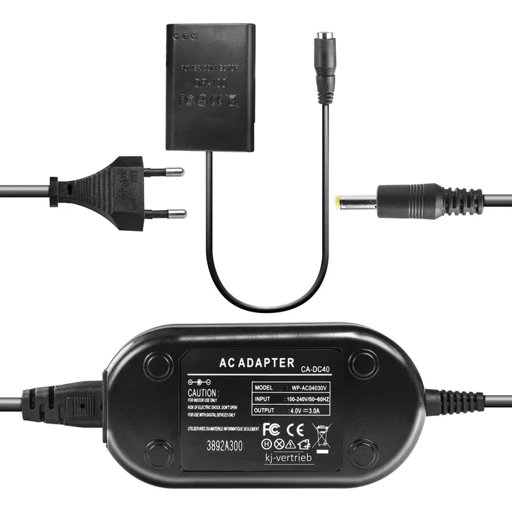 kj-vertrieb Netzteil für Canon ACK-DC100 inkl. Akkuadapter DR-100 (NB-12L) - 4V 3A