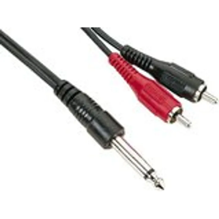 Monacor 3m 6.3mm Verbindungskabel, 2x RCA-Stecker Audio-Adapter-Kabel