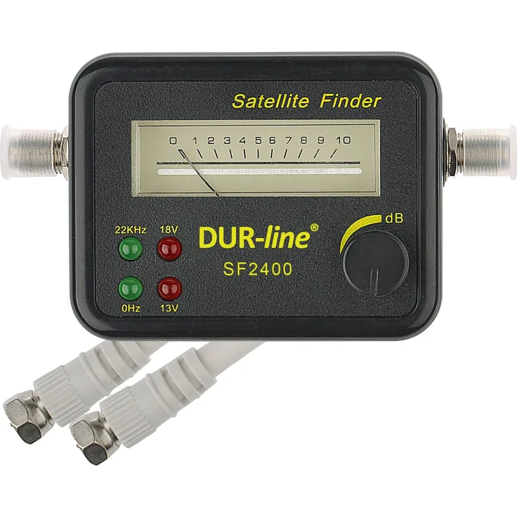 DUR-line SF 2400 - Satfinder - Messgerät zur exakten Justierung Ihrer Digitalen Satelliten-Antenne - mit hoher Eingangsempfindlichkeit - inkl. F-Kabel