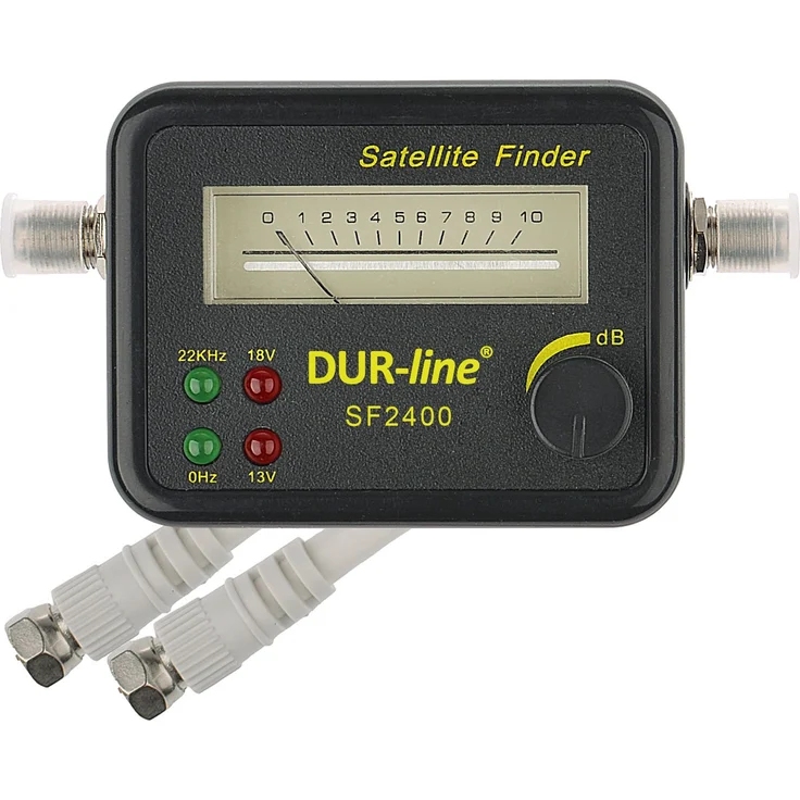 DUR-line SF 2400 - Satfinder - Messgerät zur exakten Justierung Ihrer Digitalen Satelliten-Antenne - mit hoher Eingangsempfindlichkeit - inkl. F-Kabel – Bild 1