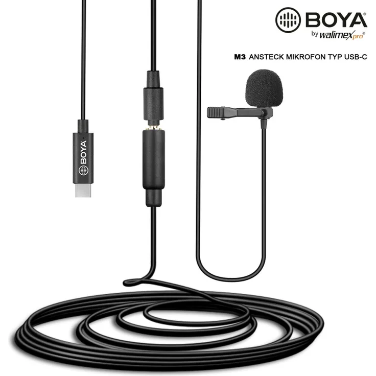 Walimex pro Boya M3 Ansteckmikrofon Typ USB-C