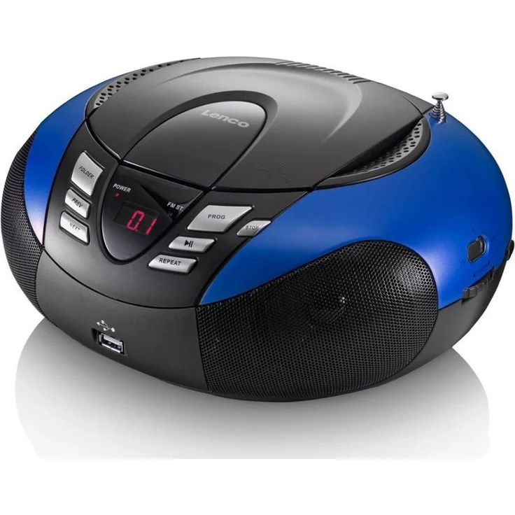 Lenco Radio mit CD-MP3-Player SCD-37 Tragbares UKW-MW Radio mit USB (Teleskopantenne, USB), blau – Bild 2