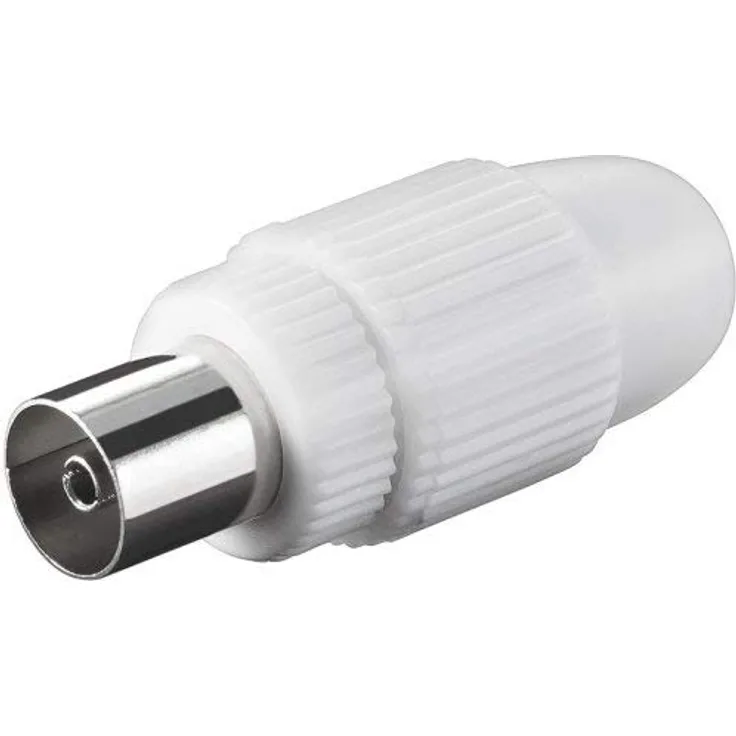 PremiumCord TV Antenne Anschluss IEC Buchse, 75 Ohm, Farbe weiß