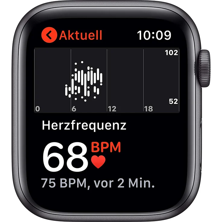 Apple Watch SE 2020 (1. Generation) Smartwatch GPS, 44mm, Aluminiumgehäuse Space Grau, Sportarmband Schwarz – Bild 4