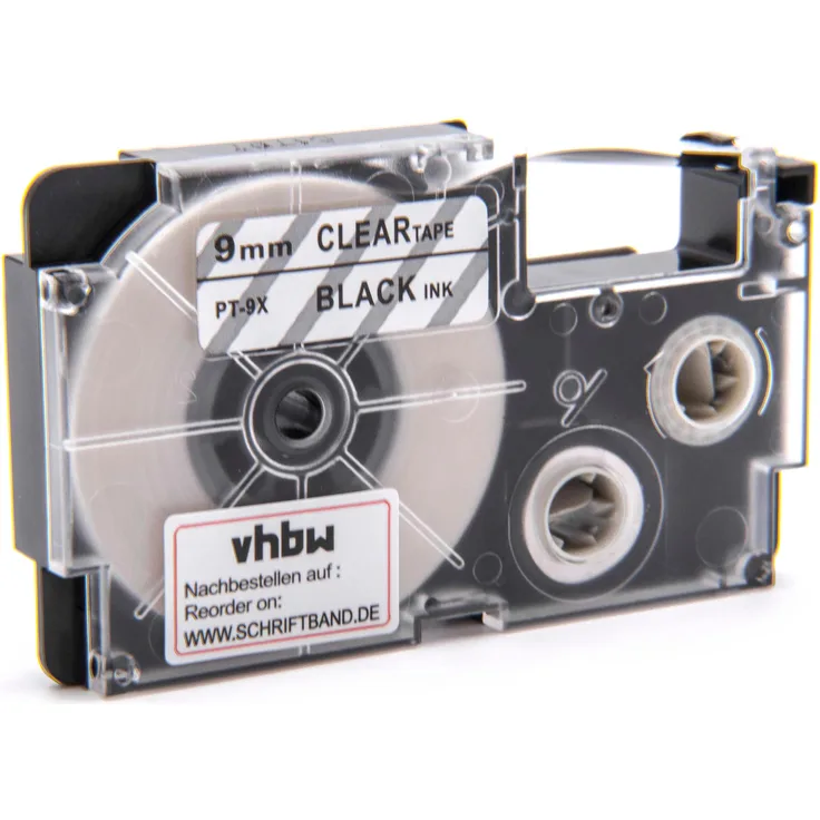 vhbw Kassette Patronen Schriftband 9mm für Casio KL-60, KL-120, KL-70E, KL-100E, KL-300, KL-750E, KL-780, KL-1500, KL-7000 wie XR-9X, XR-9X1.