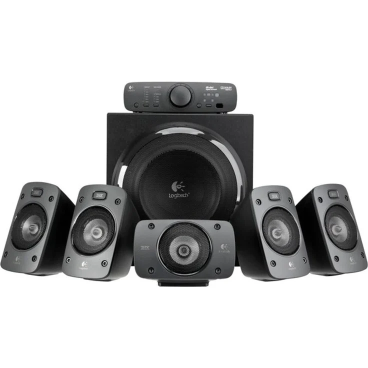 Logitech Z906 5.1 Sound System, Lautsprecher mit 1000 Watt Surround Sound, THX, Mehrere Audio-Eingänge, Fernbedienung, Multi-Device, EU Stecker, PC-PS4-Xbox-Stereo-Anlage-TV-Smartphone-Tablet – Bild 2