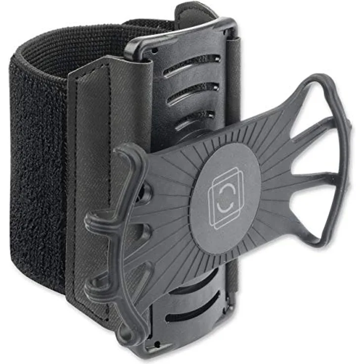4smarts Sportarmband-Set Athlete Pro für den Unterarm mit Fahrradhalter - geeignet für Smartphones mit Einer Größe von 10 cm (4 Zoll) bis 17, 8 cm (7 Zoll), Schwarz